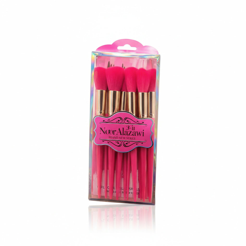 Noor Alazawi Hot Pink Makeup Brush Set