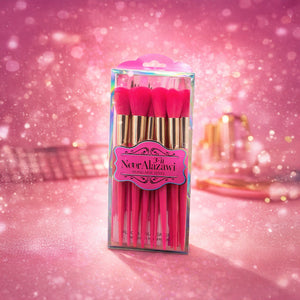 Noor Alazawi Hot Pink Makeup Brush Set