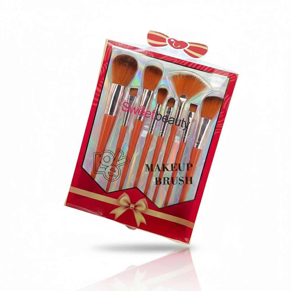 Sweet Beauty 8-Piece Professional Makeup Brush Set – Orange Series