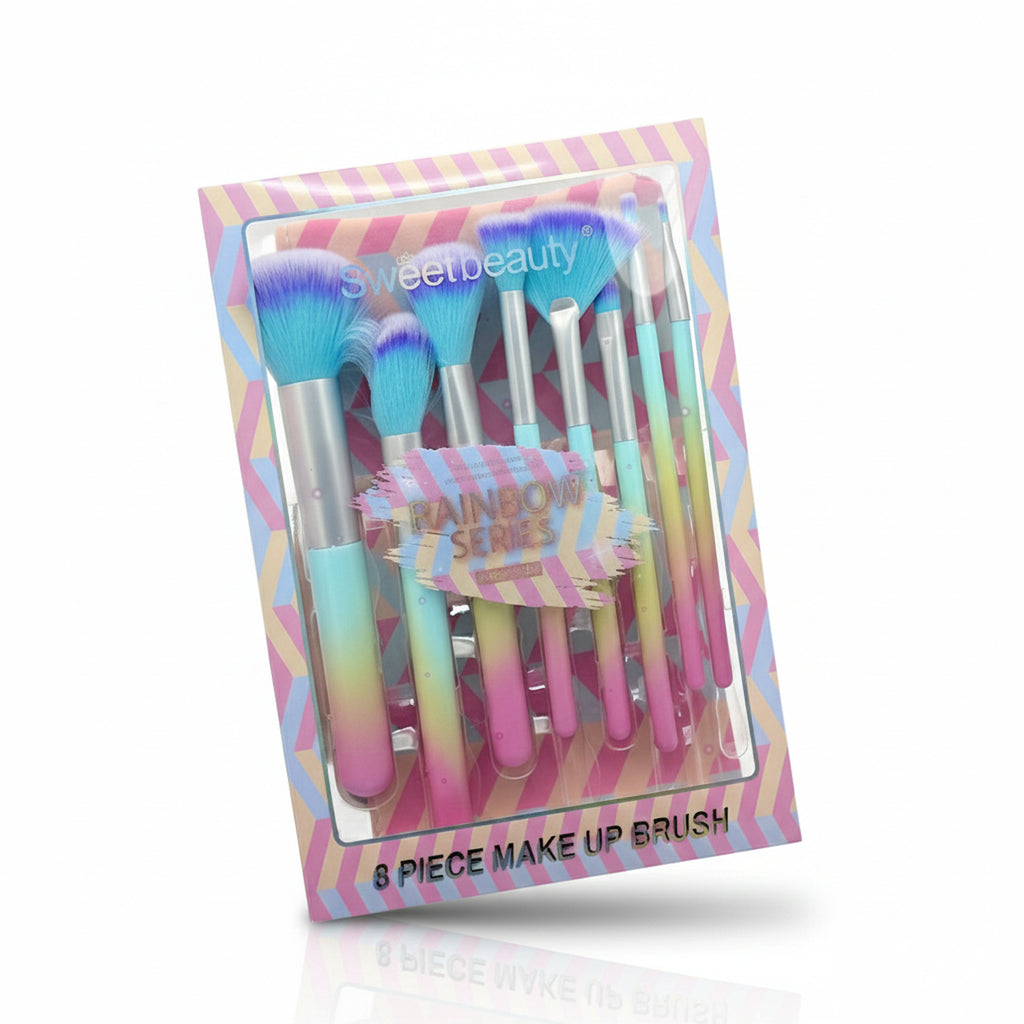 Sweet Beauty Rainbow Series 8-Piece Makeup Brush Set