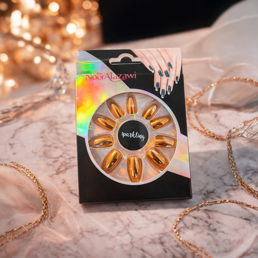 Noor Alazawi Metallic Copper Press On Nails – 12 Pcs